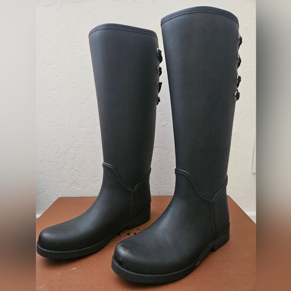Black Coach rainboots - Picture 1 of 4